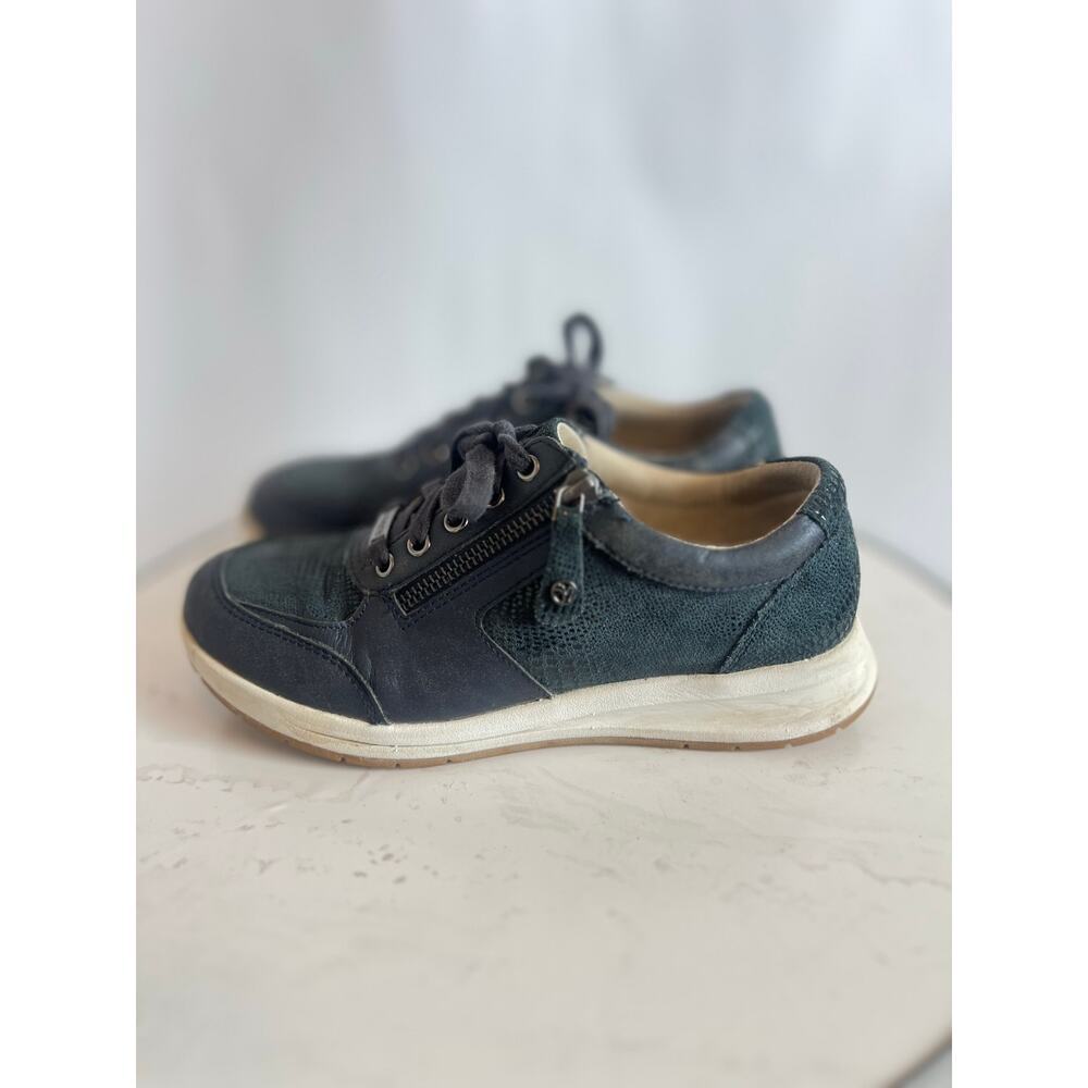 REVERE BOSTON 3 SAPHIRE NAVY LIZARD WOMENS SNEAKERS COMFORT SHOES SIZE 7M